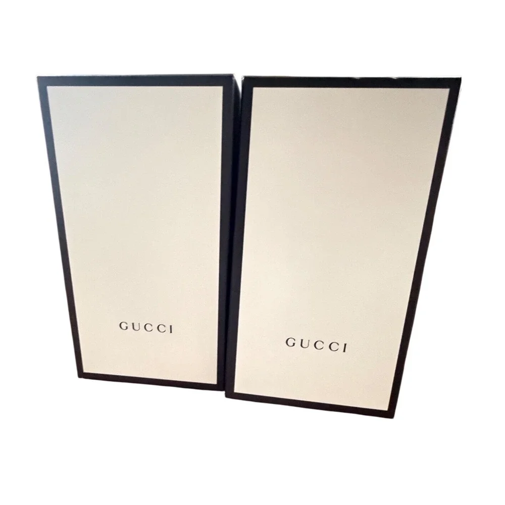 Gucci Set of 2 Large Shoe Boxes and 4 White Logo Dust Bags Luxury Storage